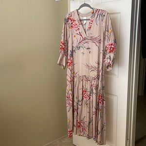 Floral, drop waist midi dress. Worn once